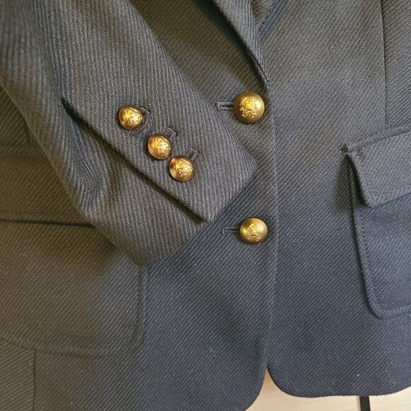 Banana Republic 2 Button Jacket Blazer Womens 0 Equestrian Preppy Wool Blend - Picture 3 of 13